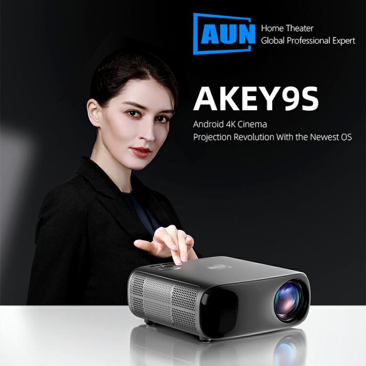AUN AKEY9S 1080P 1000ANSI Autofocus WIFI Display Smart Projector, US Plug(Black)