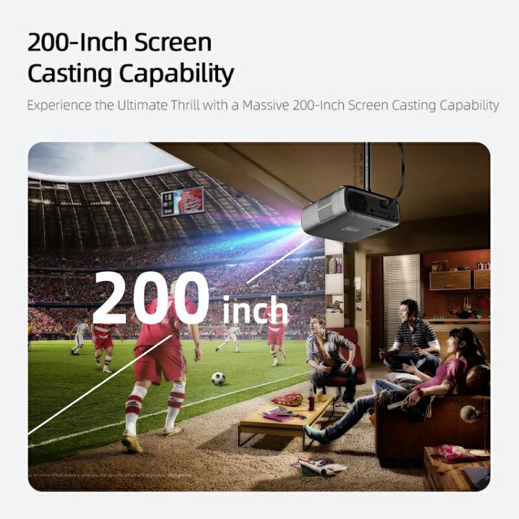 AUN AKEY9S 1080P 1000ANSI Autofocus WIFI Display Smart Projector, AU Plug(Black)