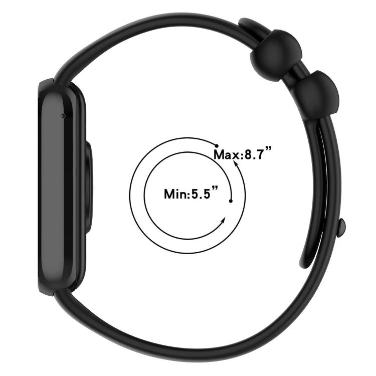xDfind Solid Color Black Buckle Silicone Watch Band, For Redmi Watch 6 / 5 / Xiaomi Band 9 Pro, For Redmi Watch 6 / Watch 5 / Watch 4