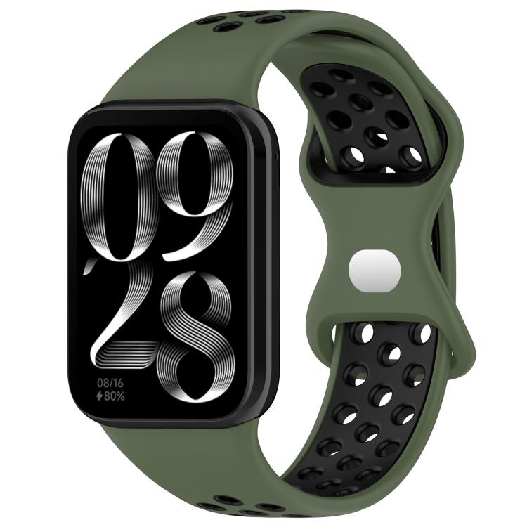 xDfind Dual Color Butterfly Buckle Silicone Watch Band, For Xiaomi Band 9 Pro/8 Pro/Redmi Watch 6/5/4