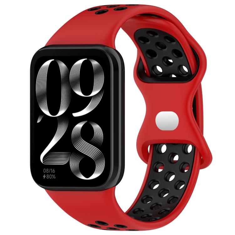 xDfind Dual Color Butterfly Buckle Silicone Watch Band, For Xiaomi Band 9 Pro/8 Pro/Redmi Watch 6/5/4
