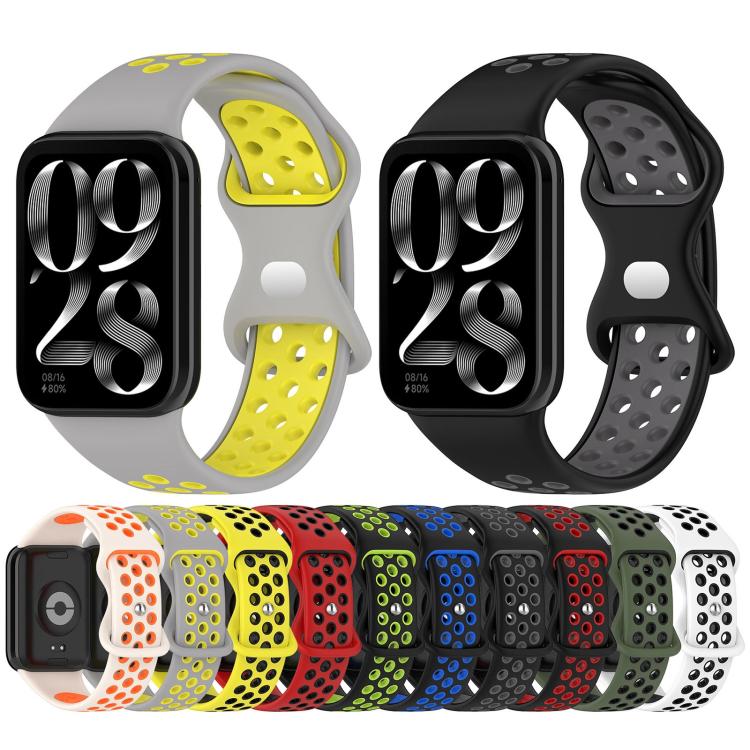 xDfind Dual Color Butterfly Buckle Silicone Watch Band, For Xiaomi Band 9 Pro/8 Pro/Redmi Watch 6/5/4
