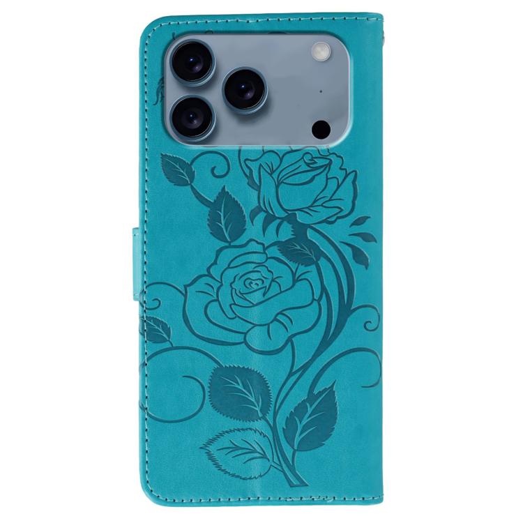Rose Butterfly Embossed Leather Phone Case, For iPhone 17e / 16e, For iPhone 17 Pro Max, For iPhone 17 Pro, For iPhone 17