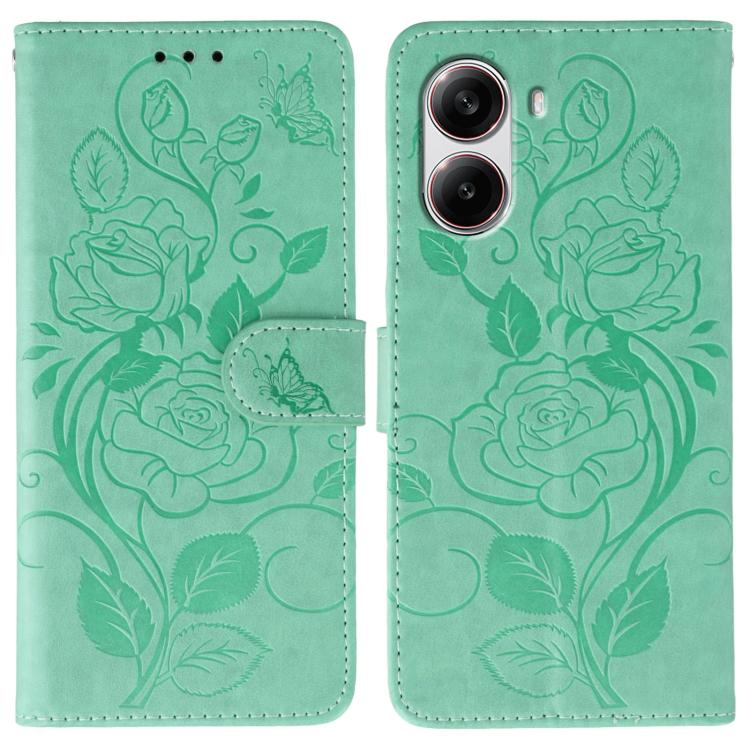Rose Butterfly Embossed Leather Phone Case, For Xiaomi 15 Ultra, For Xiaomi Poco X7 Pro, For Xiaomi 15 Pro, For Xiaomi 15