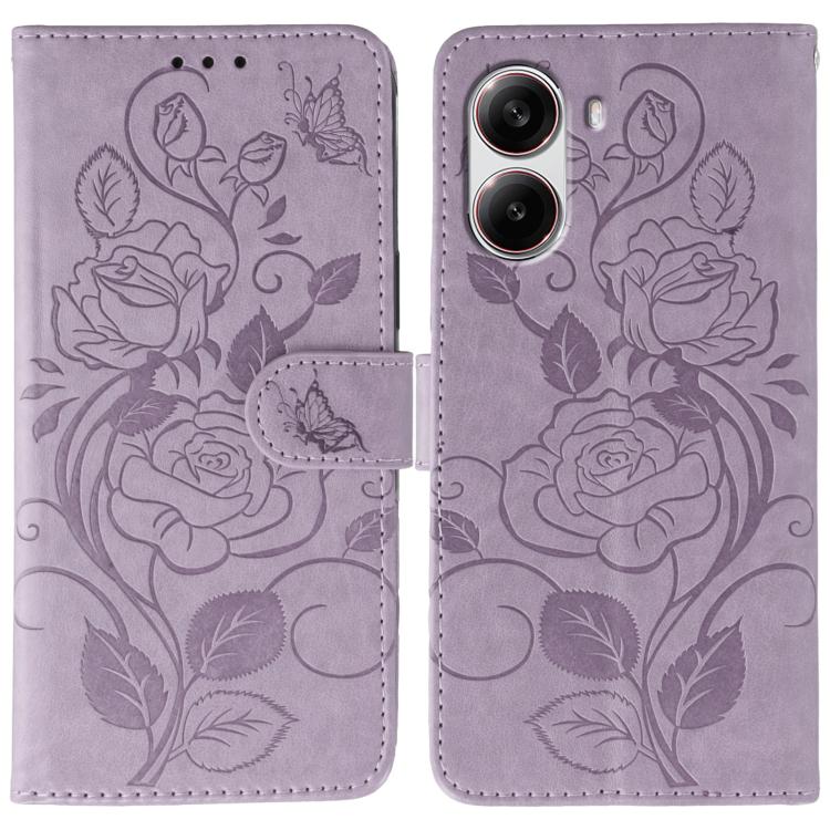 Rose Butterfly Embossed Leather Phone Case, For Xiaomi 15 Ultra, For Xiaomi Poco X7 Pro, For Xiaomi 15 Pro, For Xiaomi 15