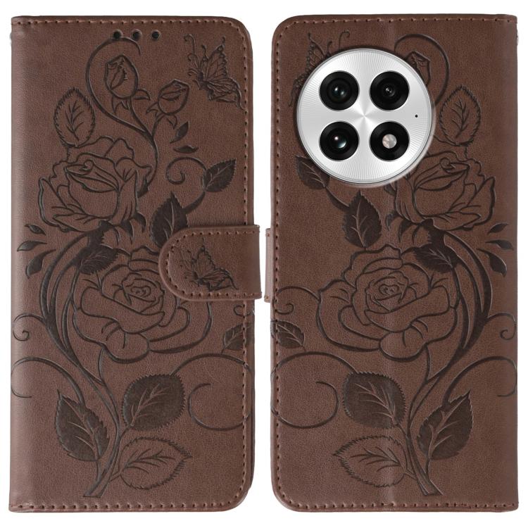 Rose Butterfly Embossed Leather Phone Case, For OnePlus Nord CE5, For OnePlus Ace 5 Pro / Ace 5, For OnePlus 13, For OnePlus Nord 4