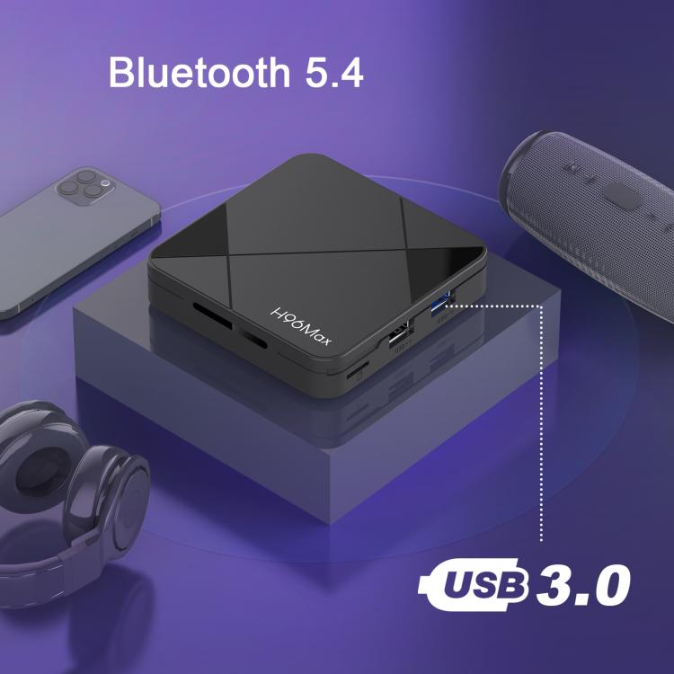 H96Max 4K UHD Android 14 Smart TV Box with Remote Control, RK3518 Quad-Core, 2GB+16GB