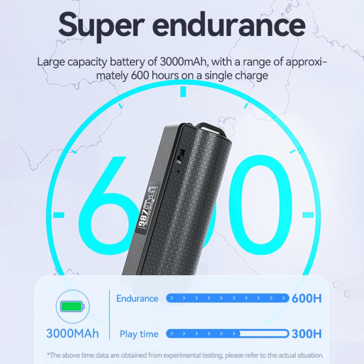 JNN Q70P OLED Display Magnetic Noise Reduction Voice Recording Pen Support APP Control, Memory:32GB(Black)