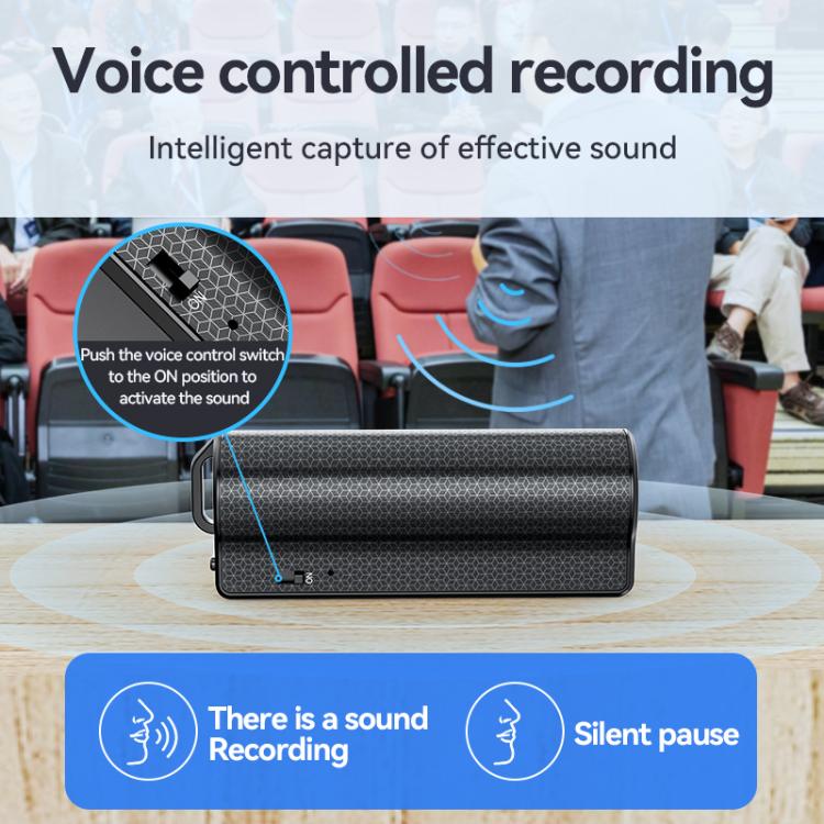 JNN Q70P OLED Display Magnetic Noise Reduction Voice Recording Pen Support APP Control, Memory:128GB(Black)