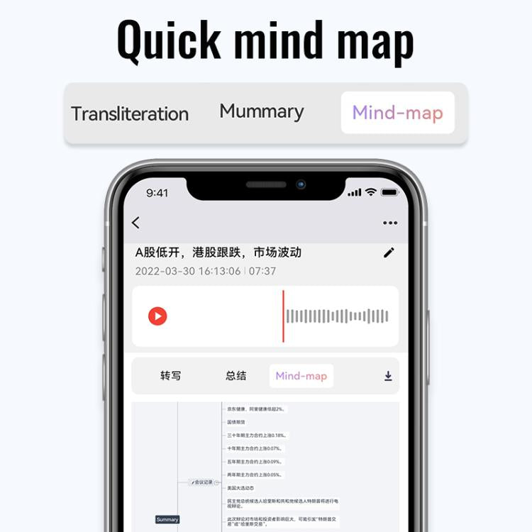 JNN M29A Portable Smart AI Magnetic Recorder Support APP Control, Memory:64GB(Black)