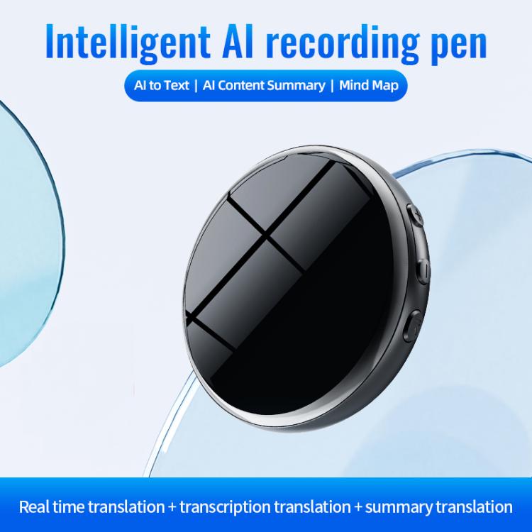 JNN M29A Portable Smart AI Magnetic Recorder Support APP Control, Memory:128GB(Black)