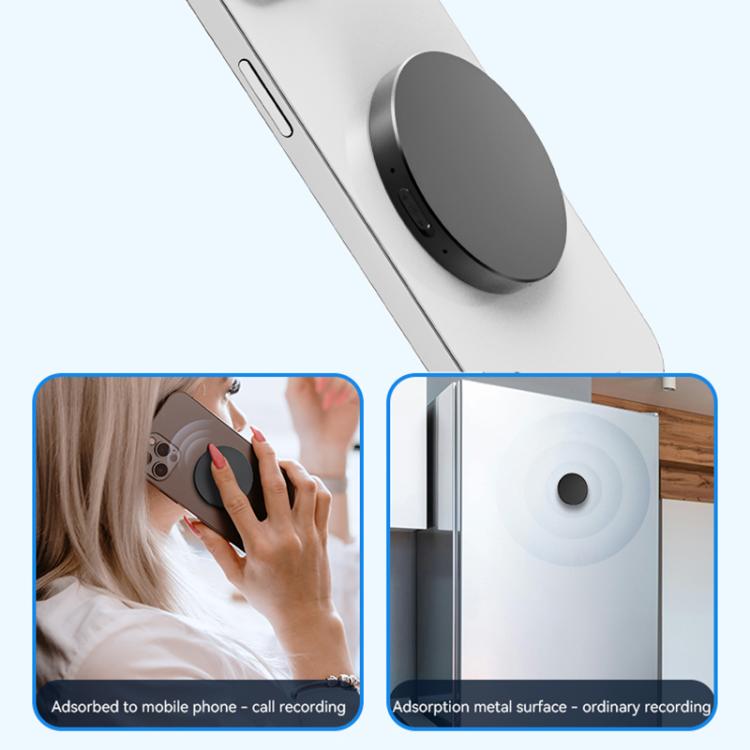 JNN A6 Portable Smart AI Magnetic Recorder Support APP Control, Memory:32GB(Black)