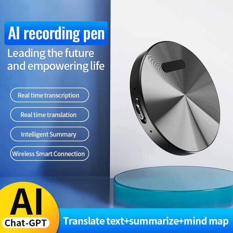 JNN A6 Portable Smart AI Magnetic Recorder Support APP Control, Memory:64GB(Black)