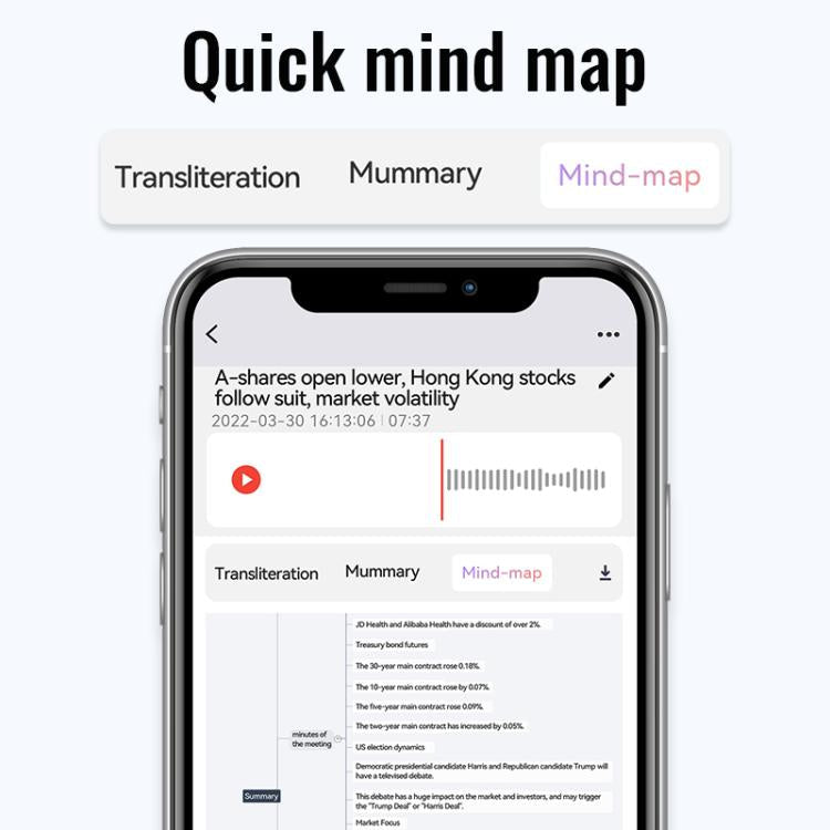 JNN A6 Portable Smart AI Magnetic Recorder Support APP Control, Memory:64GB(Black)