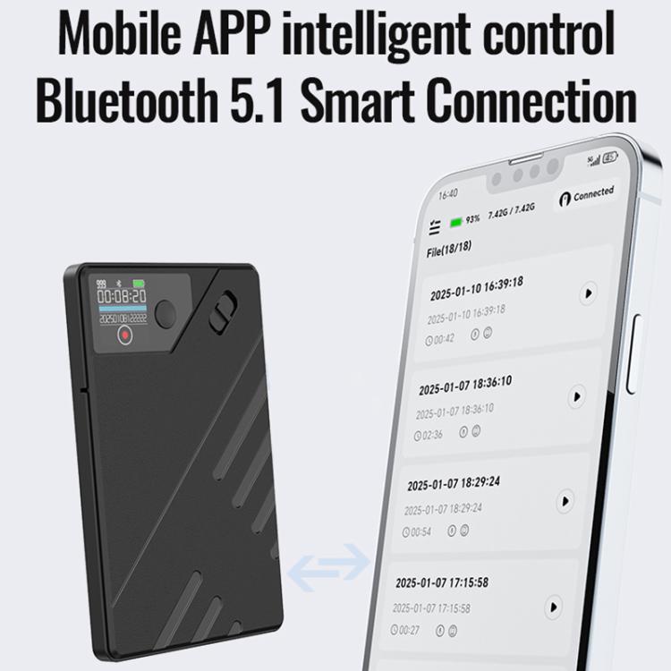 JNN A5 OLED Display Smart AI Magnetic Recorder Support APP Control, Memory:16GB(Black)