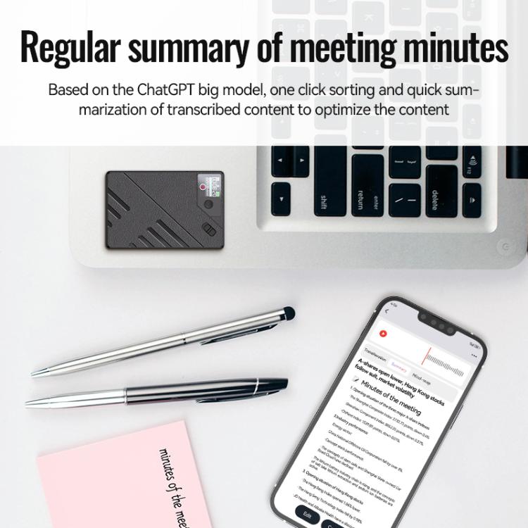 JNN A5 OLED Display Smart AI Magnetic Recorder Support APP Control, Memory:32GB(Black)