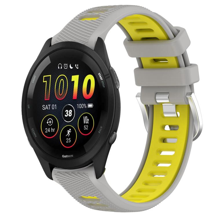 xDfind Sports Two-Color Steel Buckle Silicone Watch Band, For Garmin 20mm