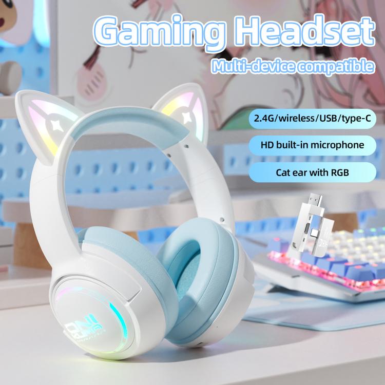ONIKUMA GT838 2.4G Head-mounted Wireless Bluetooth Headphone(Blue)