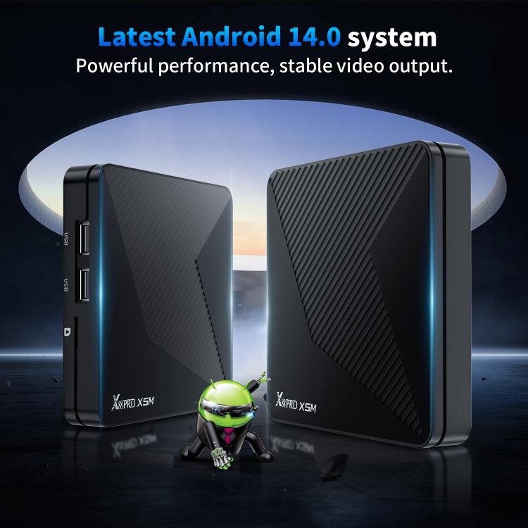 X88 Pro X5M Android 14.0 Smart TV Box, S905X5M 2.0GHz 64-bit Quad-core Cortex-A55, 2GB+16GB
