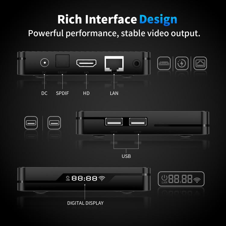 X88 Pro X5M Android 14.0 Smart TV Box, S905X5M 2.0GHz 64-bit Quad-core Cortex-A55, 2GB+16GB