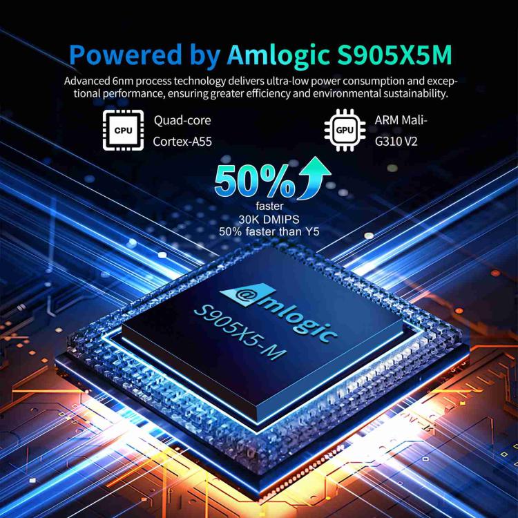 X96 M200 YB951 Android 14.0 Smart TV Box, Amlogic S905X5M Quad-core ARM Cortex A55, 2GB+16GB, 4GB+32GB