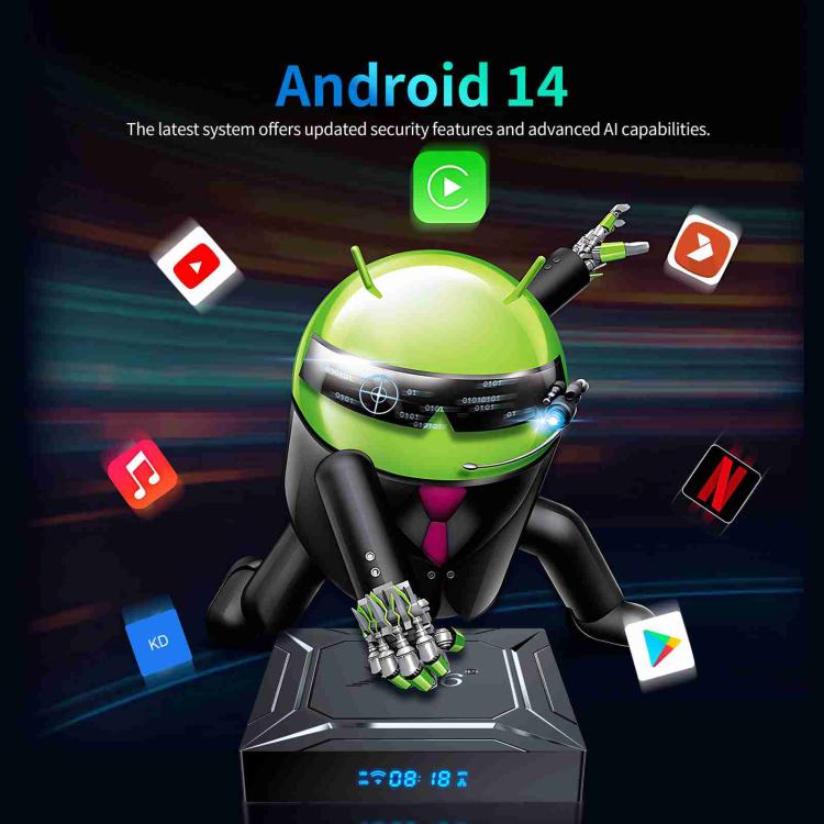 X96 M200 YB951 Android 14.0 Smart TV Box, Amlogic S905X5M Quad-core ARM Cortex A55, 2GB+16GB, 4GB+32GB