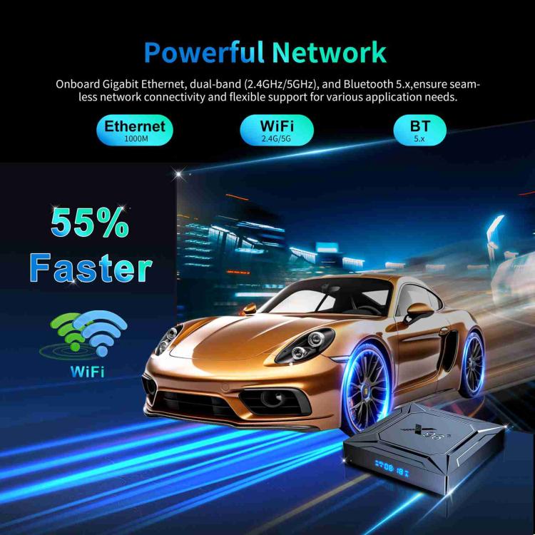X96 M200 YB951 Android 14.0 Smart TV Box, Amlogic S905X5M Quad-core ARM Cortex A55, 2GB+16GB, 4GB+32GB
