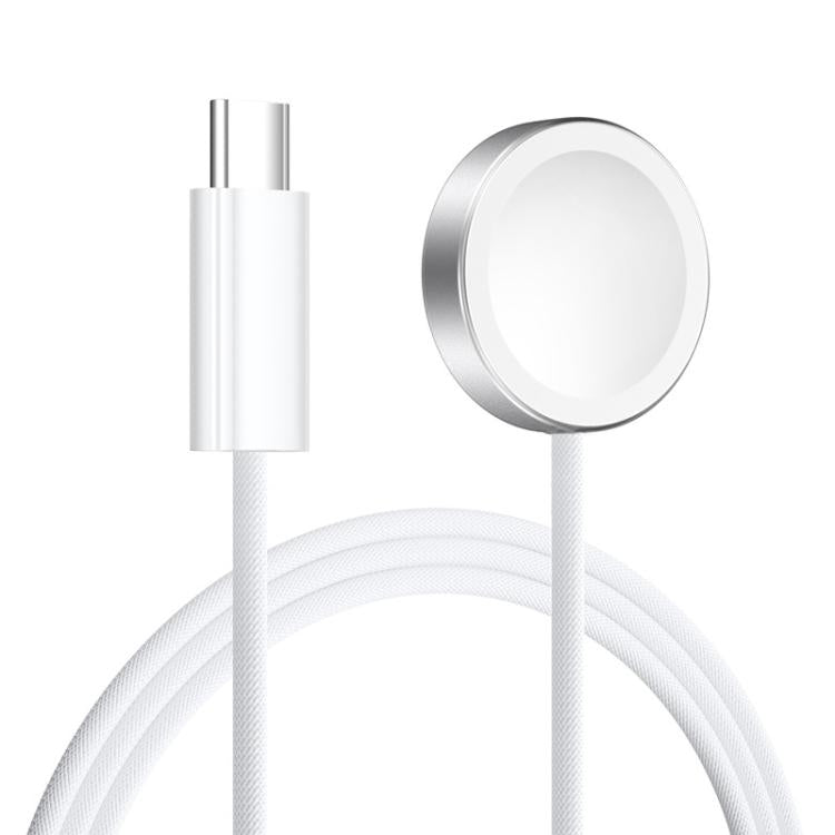 For Apple Watch Series xDfind Aluminum Alloy Shell Magnetic Wireless Watch Charger, Interface:Type-C(White)
