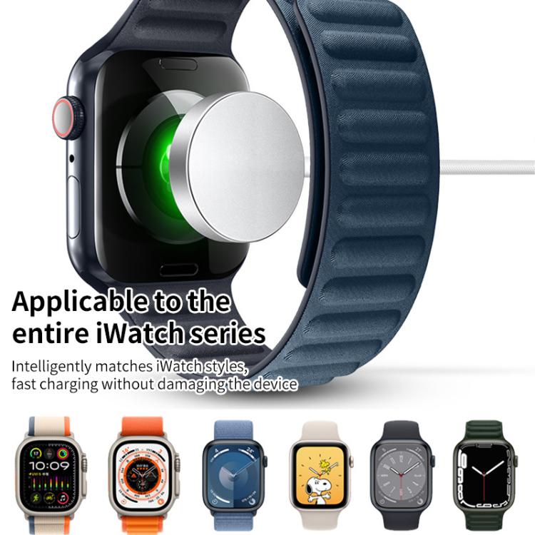 For Apple Watch Series xDfind Aluminum Alloy Shell Magnetic Wireless Watch Charger, Type-C, USB-A