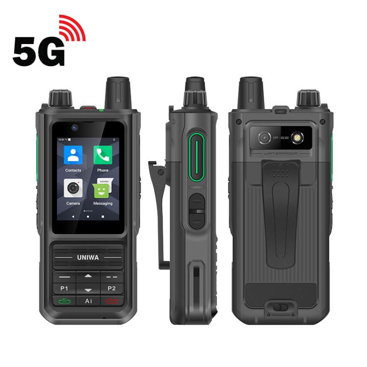 UNIWA NR120 PoC Walkie-Talkie Rugged Phone, 3GB+32GB, 2.4 inch Android 13 Unisoc T158 Octa Core, Network: 5G, NFC, SOS, Plug:US Plug(Black)