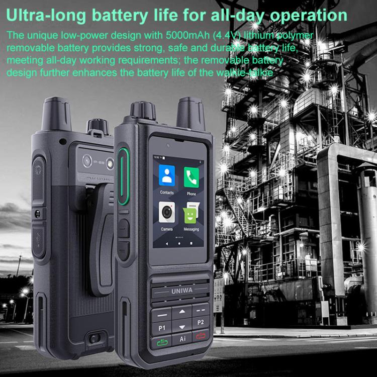 UNIWA NR120 PoC Walkie-Talkie Rugged Phone, 3GB+32GB, 2.4 inch Android 13 Unisoc T158 Octa Core, Network: 5G, NFC, SOS, Plug:AU Plug(Black)