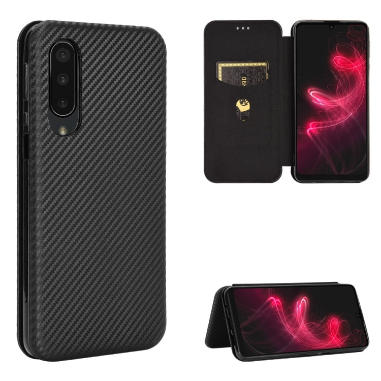 Carbon Fiber Texture Magnetic Horizontal Flip TPU + PC + PU Leather Case with Card Slot, For Kyocera Android One S6, For Kyocera Gratina KYV48, For Ulefone Note 9P, For Sharp Aquos Zero 5G Basic, For iPod Touch 5 / 6 / 7