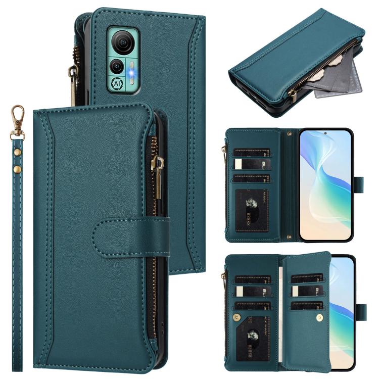 Magnetic Closure 9 Card Slots Zipper Leather Case with Hand Strap, For Ulefone Note 17 Pro, For Ulefone Note 16 Pro, For Ulefone Note 14