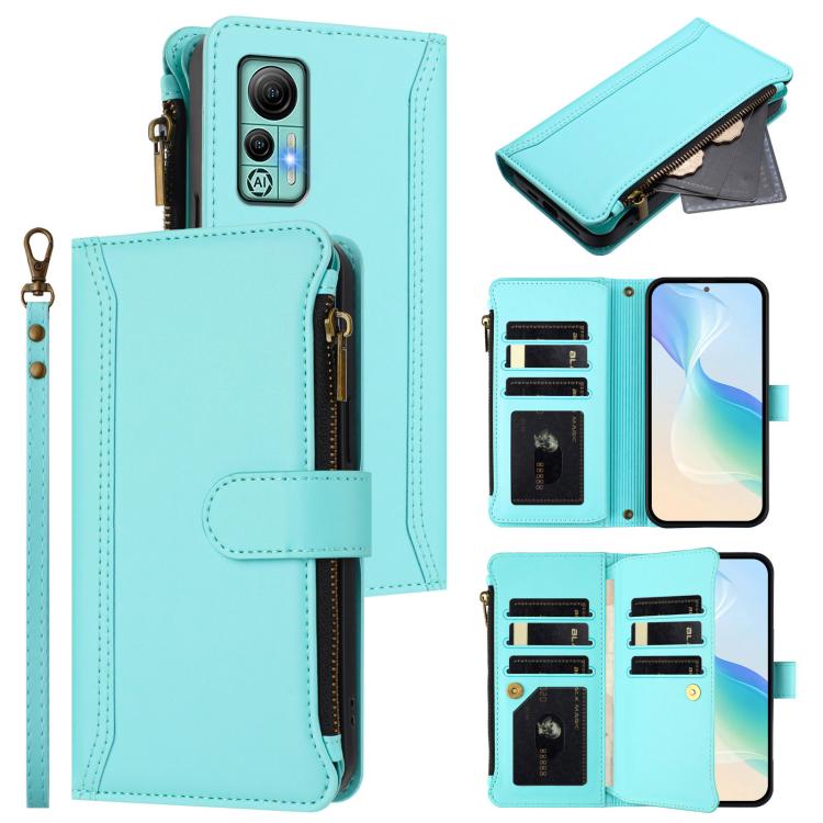 Magnetic Closure 9 Card Slots Zipper Leather Case with Hand Strap, For Ulefone Note 17 Pro, For Ulefone Note 16 Pro, For Ulefone Note 14