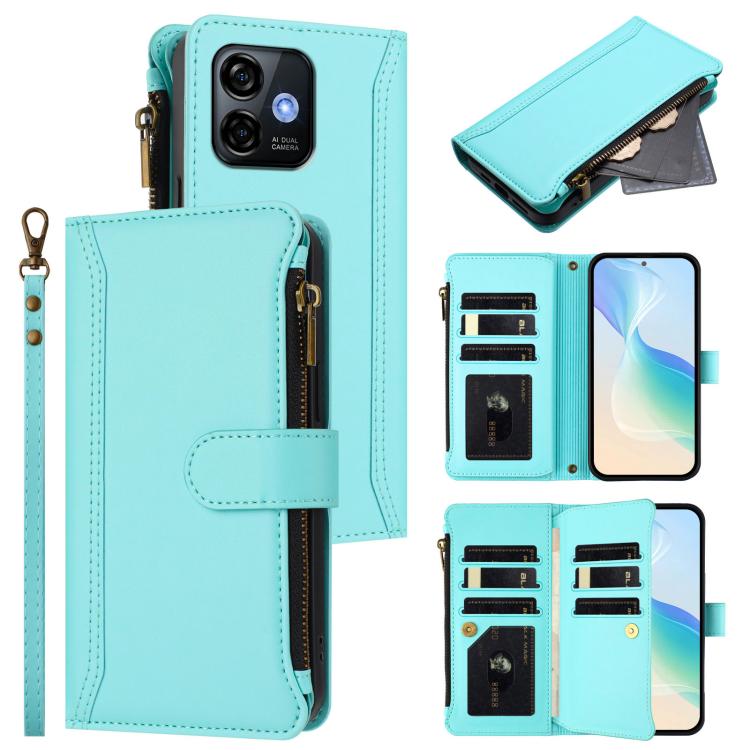 Magnetic Closure 9 Card Slots Zipper Leather Case with Hand Strap, For Ulefone Note 17 Pro, For Ulefone Note 16 Pro, For Ulefone Note 14