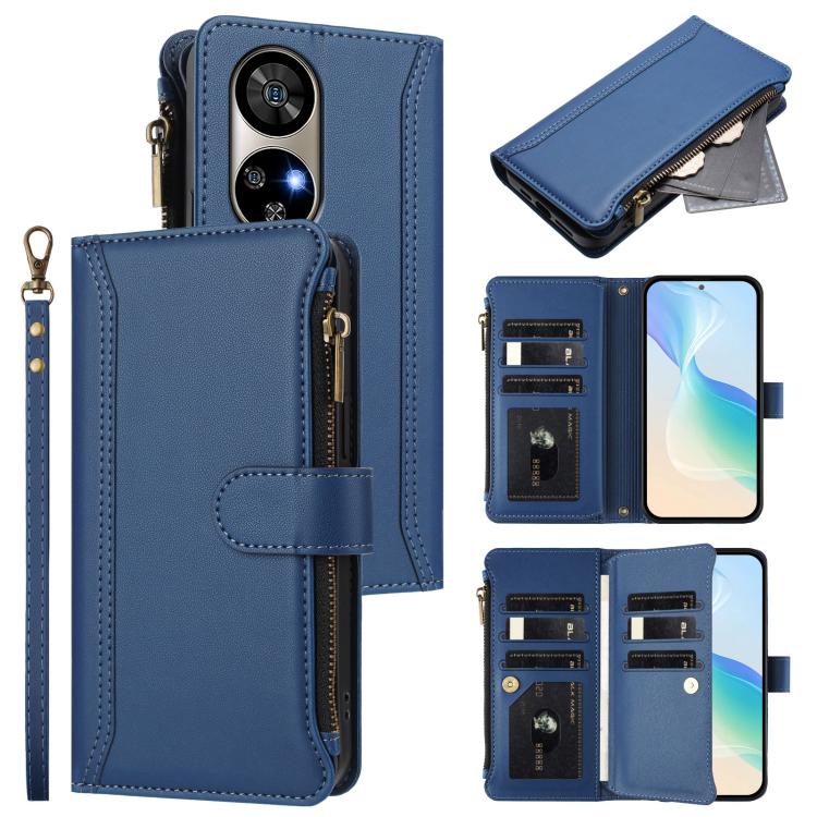 Magnetic Closure 9 Card Slots Zipper Leather Case with Hand Strap, For Ulefone Note 17 Pro, For Ulefone Note 16 Pro, For Ulefone Note 14
