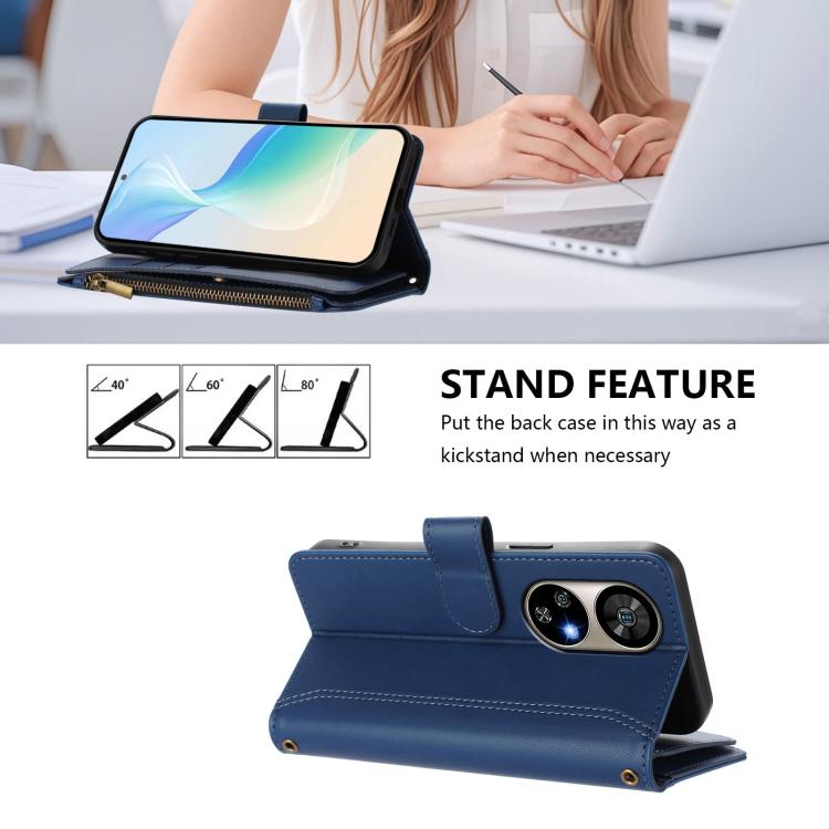 Magnetic Closure 9 Card Slots Zipper Leather Case with Hand Strap, For Ulefone Note 17 Pro, For Ulefone Note 16 Pro, For Ulefone Note 14
