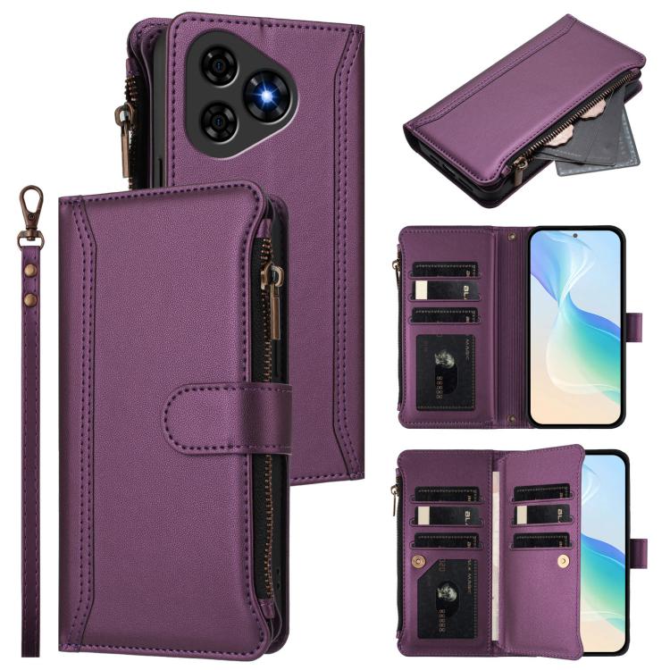 Magnetic Closure 9 Card Slots Zipper Leather Case with Hand Strap, For Ulefone Note 21, For Ulefone Note 18 Ultra / Note 18 Pro, For Ulefone Note 20 Pro, For Ulefone Note 19