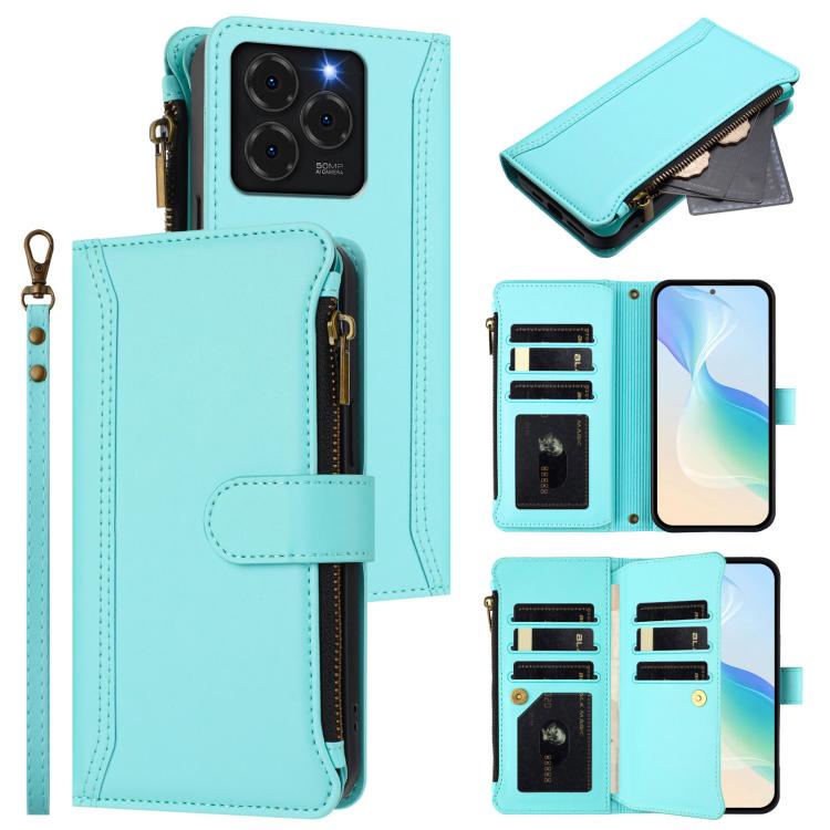 Magnetic Closure 9 Card Slots Zipper Leather Case with Hand Strap, For Ulefone Note 21, For Ulefone Note 18 Ultra / Note 18 Pro, For Ulefone Note 20 Pro, For Ulefone Note 19