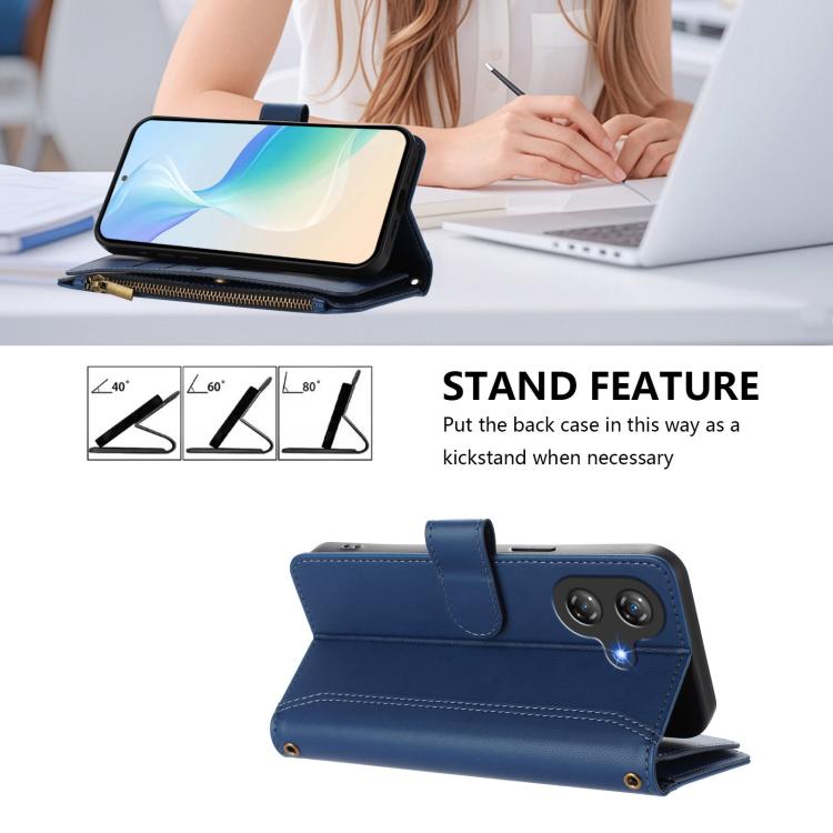 Magnetic Closure 9 Card Slots Zipper Leather Case with Hand Strap, For Ulefone Note 21, For Ulefone Note 18 Ultra / Note 18 Pro, For Ulefone Note 20 Pro, For Ulefone Note 19