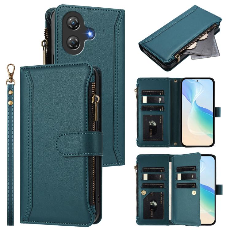 Magnetic Closure 9 Card Slots Zipper Leather Case with Hand Strap, For Ulefone Note 21, For Ulefone Note 18 Ultra / Note 18 Pro, For Ulefone Note 20 Pro, For Ulefone Note 19