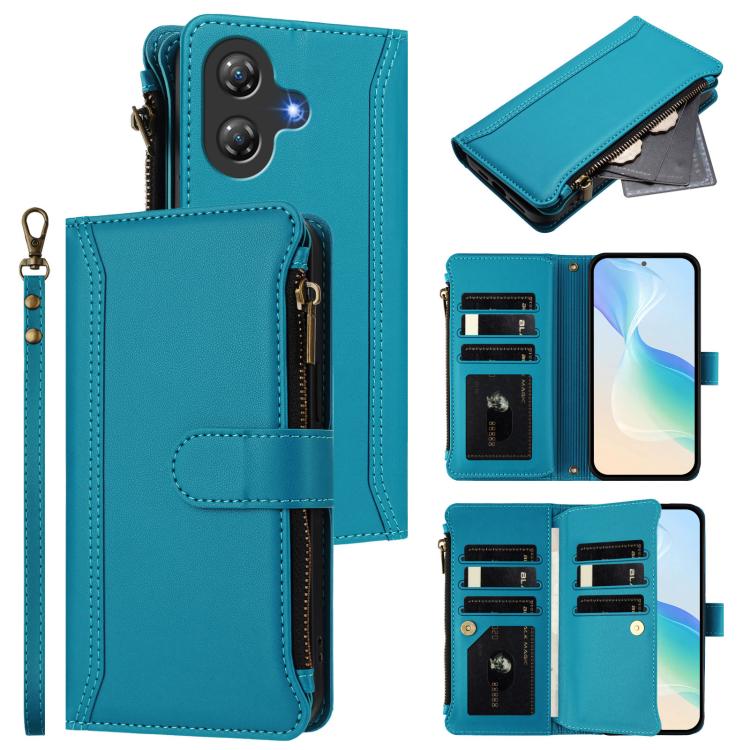 Magnetic Closure 9 Card Slots Zipper Leather Case with Hand Strap, For Ulefone Note 21, For Ulefone Note 18 Ultra / Note 18 Pro, For Ulefone Note 20 Pro, For Ulefone Note 19