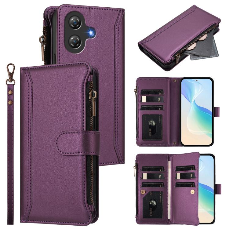 Magnetic Closure 9 Card Slots Zipper Leather Case with Hand Strap, For Ulefone Note 21, For Ulefone Note 18 Ultra / Note 18 Pro, For Ulefone Note 20 Pro, For Ulefone Note 19