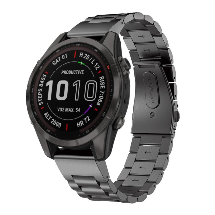 xDfind Three Beads Quick Release Metal Watch Band, For Garmin Fenix 8/7X/6X/5X 26mm, For Garmin Fenix 8/7/6/5 22mm, For Garmin Fenix 8/7S/6S/5S 20mm, For Garmin Forerunner 45/45S/Swim2, For Garmin Forerunner 220/735/735XT/230/235                       ...