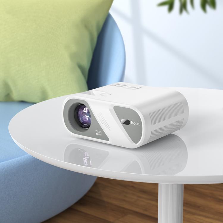 hoco DT1 1280x720P 140ANSI WiFi Bluetooth Wireless Projector Same Screen Version, EU Plug(White)