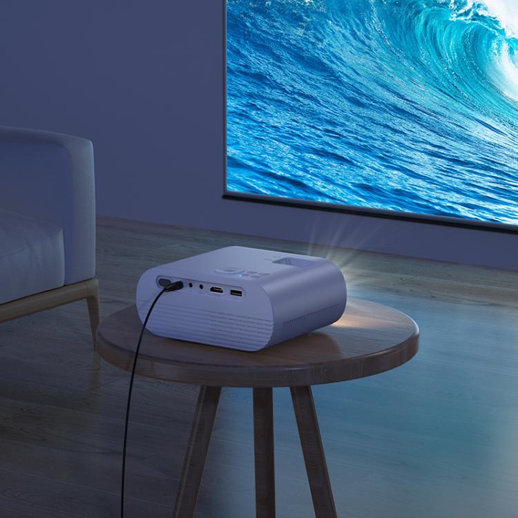 hoco DT1 1280x720P 140ANSI WiFi Bluetooth Wireless Projector Same Screen Version, EU Plug(White)