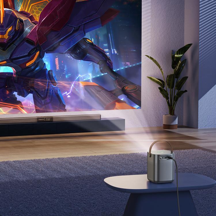 hoco DT4 1280x720P 190ANSI Smart Full Autofocus Projector Android Version, EU Plug(Metal Grey)