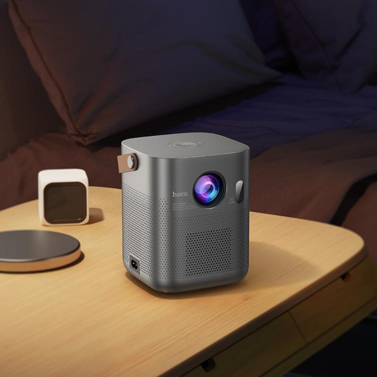 hoco DT4 1280x720P 190ANSI Smart Full Autofocus Projector Android Version, US Plug(Metal Grey)
