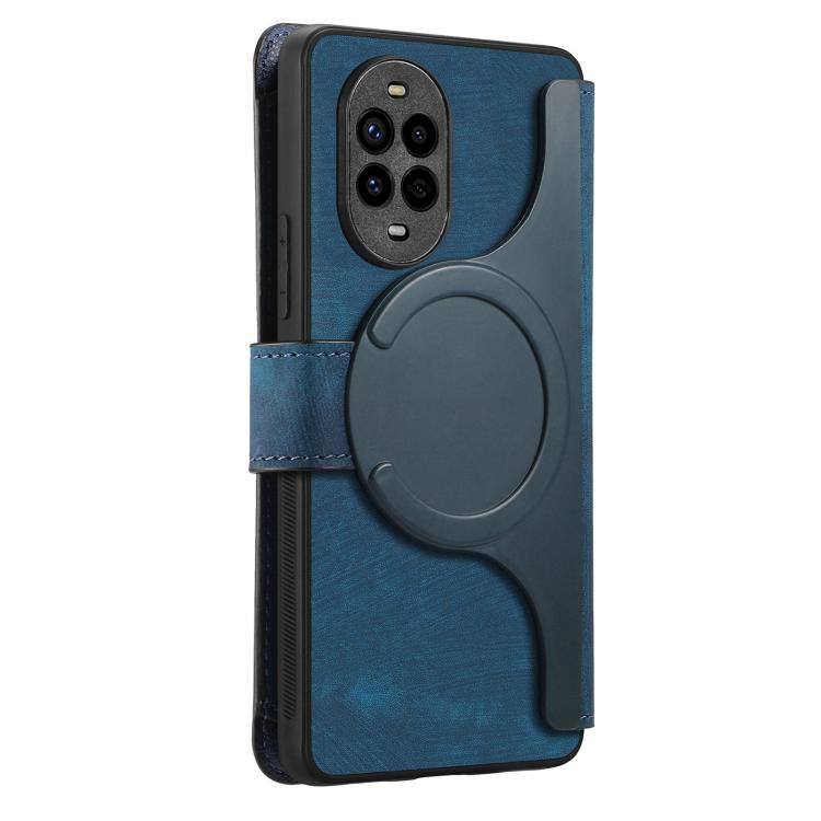 For Huawei nova 13 Pro CaseNeo MagSafe RFID Anti-theft Zipper Wallet Retro Leather Phone Case(Blue)