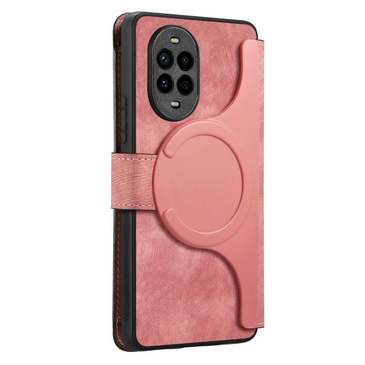 For Huawei nova 13 Pro CaseNeo MagSafe RFID Anti-theft Zipper Wallet Retro Leather Phone Case(Pink)
